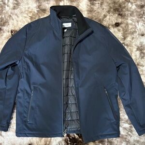 Calvin Klein Men’s Softshell Quilted Lined Jacket - Navy Blue, Size Medium